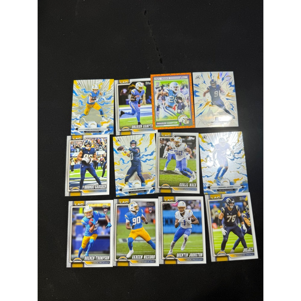 Topps Score Los Angeles Chargers 11 Card Lot Justin Herbert Rookie RC Excellent